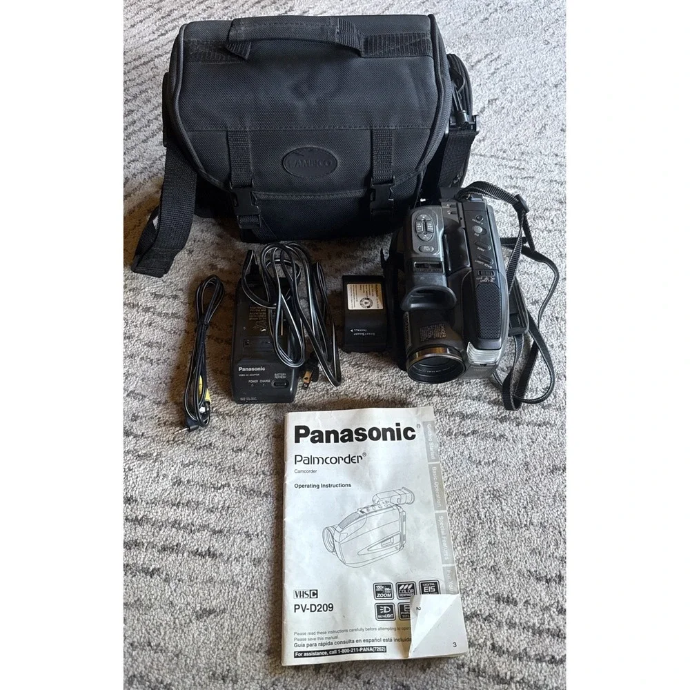 Panasonic PV-D209D PalmCorder VHS-C Camcorder Video Recorder Camera Tested Works